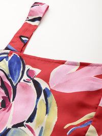 DressBerry Women Floral Printed Smocked Top with Trousers Co-Ord Set