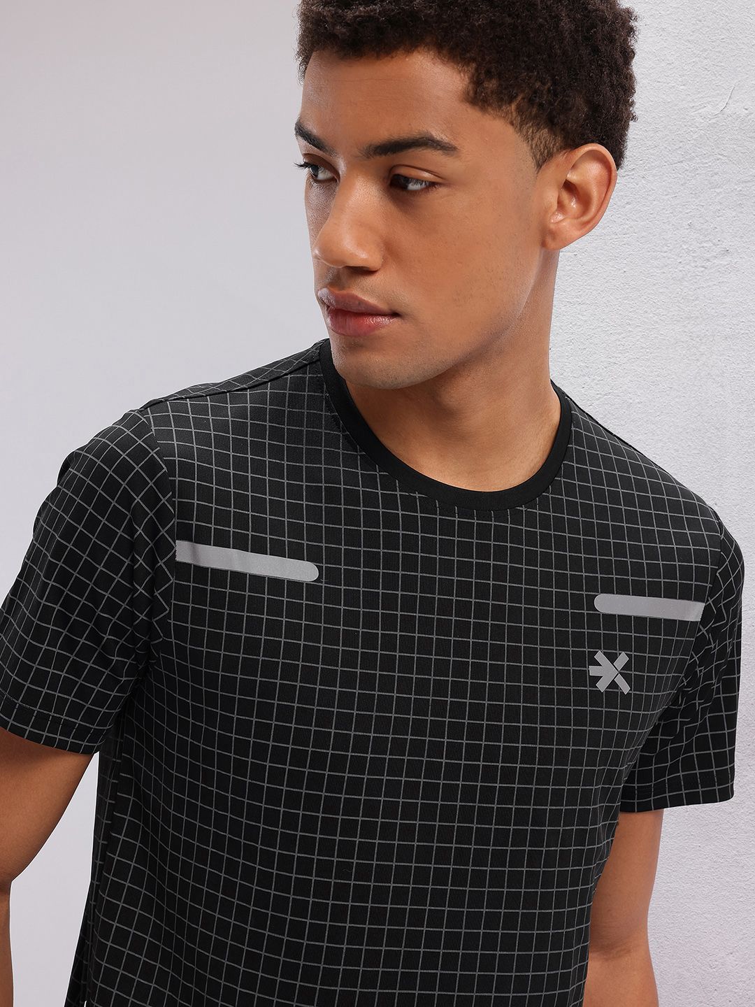 HRX by Hrithik Roshan Men Checked Rapid-Dry Running T-shirt