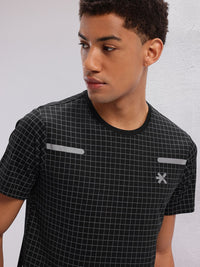 HRX by Hrithik Roshan Men Checked Rapid-Dry Running T-shirt