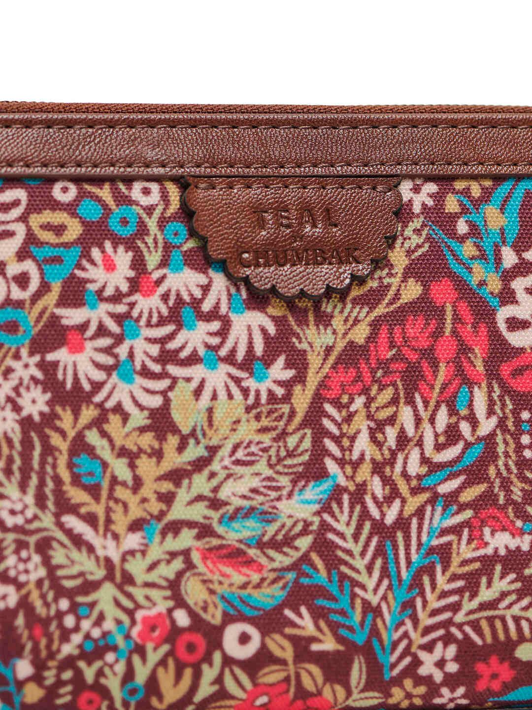 TEAL BY CHUMBAK Women Floral Printed Canvas Zip Around Wallet