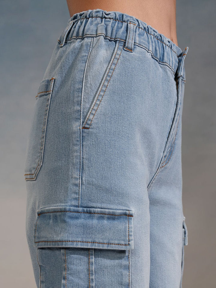 Tokyo Talkies Women Straight Fit Cargo Jeans