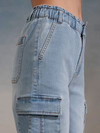 Tokyo Talkies Women Straight Fit Cargo Jeans
