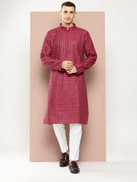 See Designs Men Embroidered Sequinned Kurta with Pyjamas