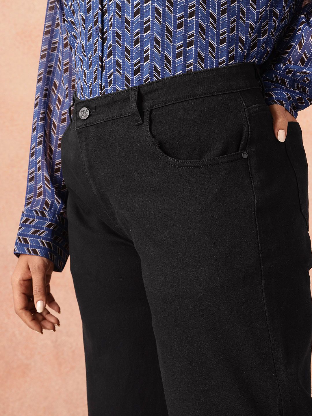 all about you Women Plus Size Wide Leg Stretchable Jeans