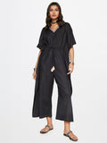Global Desi V-Neck Waist Tie-Ups Basic Jumpsuit