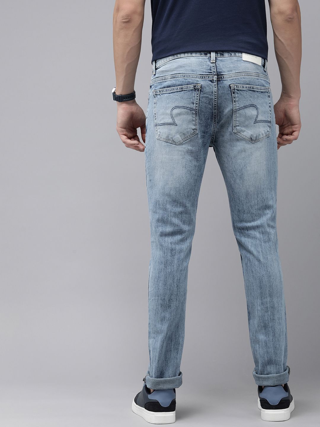 SPYKAR Men Skinny Fit Low-Rise Heavy Fade Stretchable Jeans