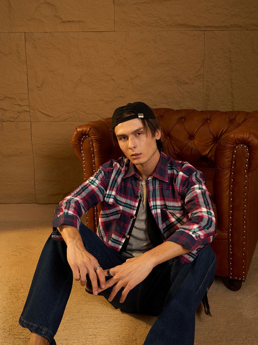 Dennison Men Double Pocket Drop Bahu Kapas Berlebihan