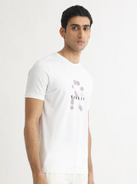 RARE RABBIT Men Dunstone Typography Printeds Slim Fit Cotton T-Shirt