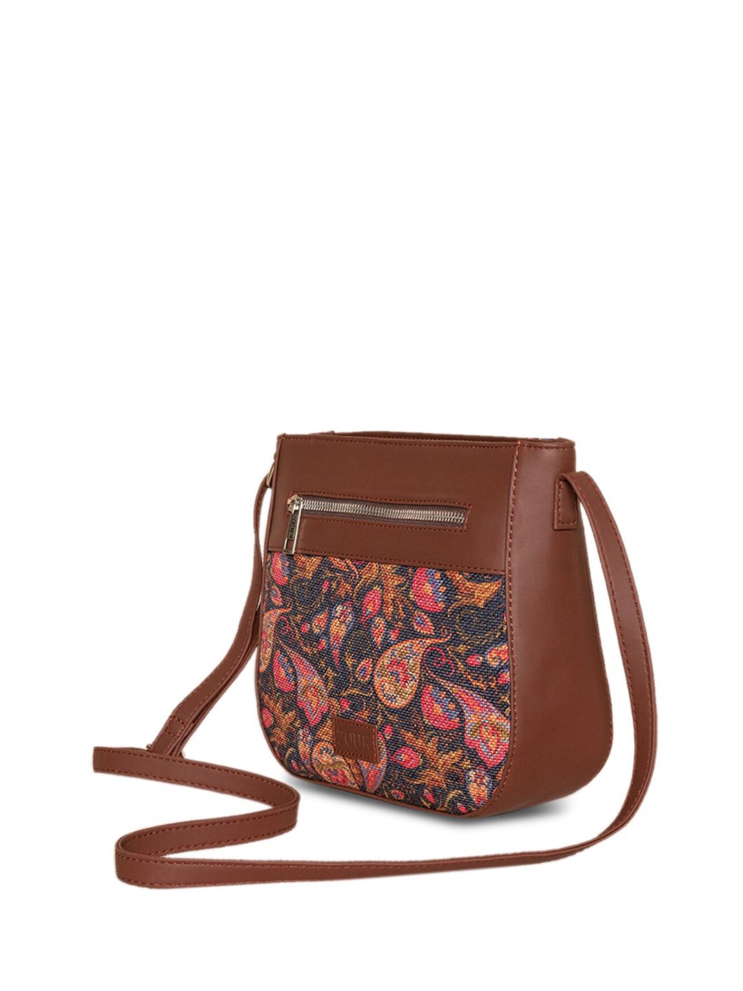 ZOUK Multicoloured Floral Printed Structured Sling Bag