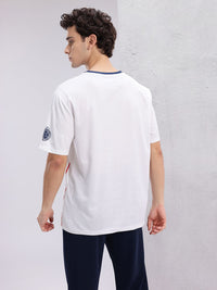 HRX by Hrithik Roshan Typography Print Drop-Sleeves Relaxed Fit Football T-shirt