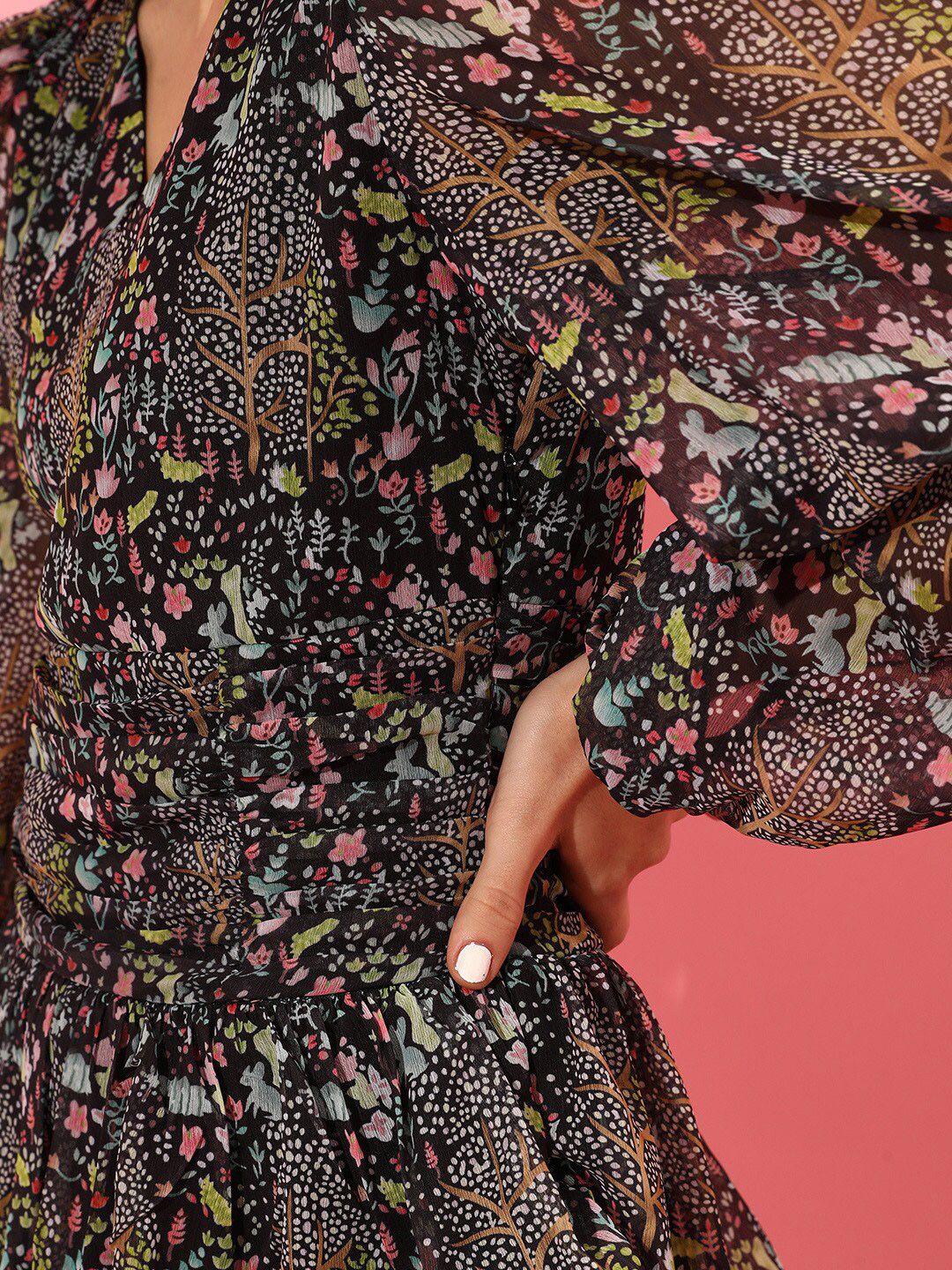 STREET 9 Floral Printed A-Line Mini Dress