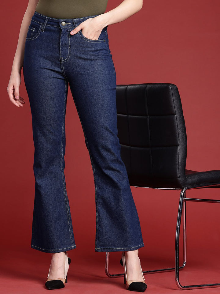 all about you Women Slim Bootcut Fit High-Rise Stretchable Jeans