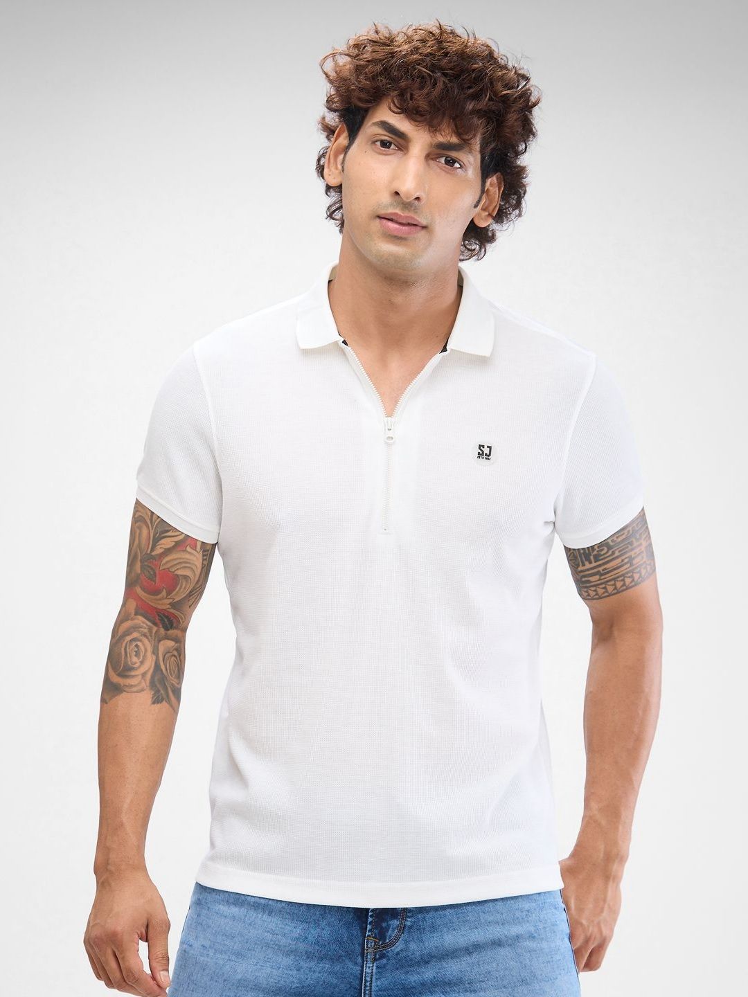 SPYKAR Men Polo Collar Solid Slim Fit T-shirt