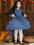 VASTRAMAY Girls Floral Printed Anarkali Pure Cotton Kurta