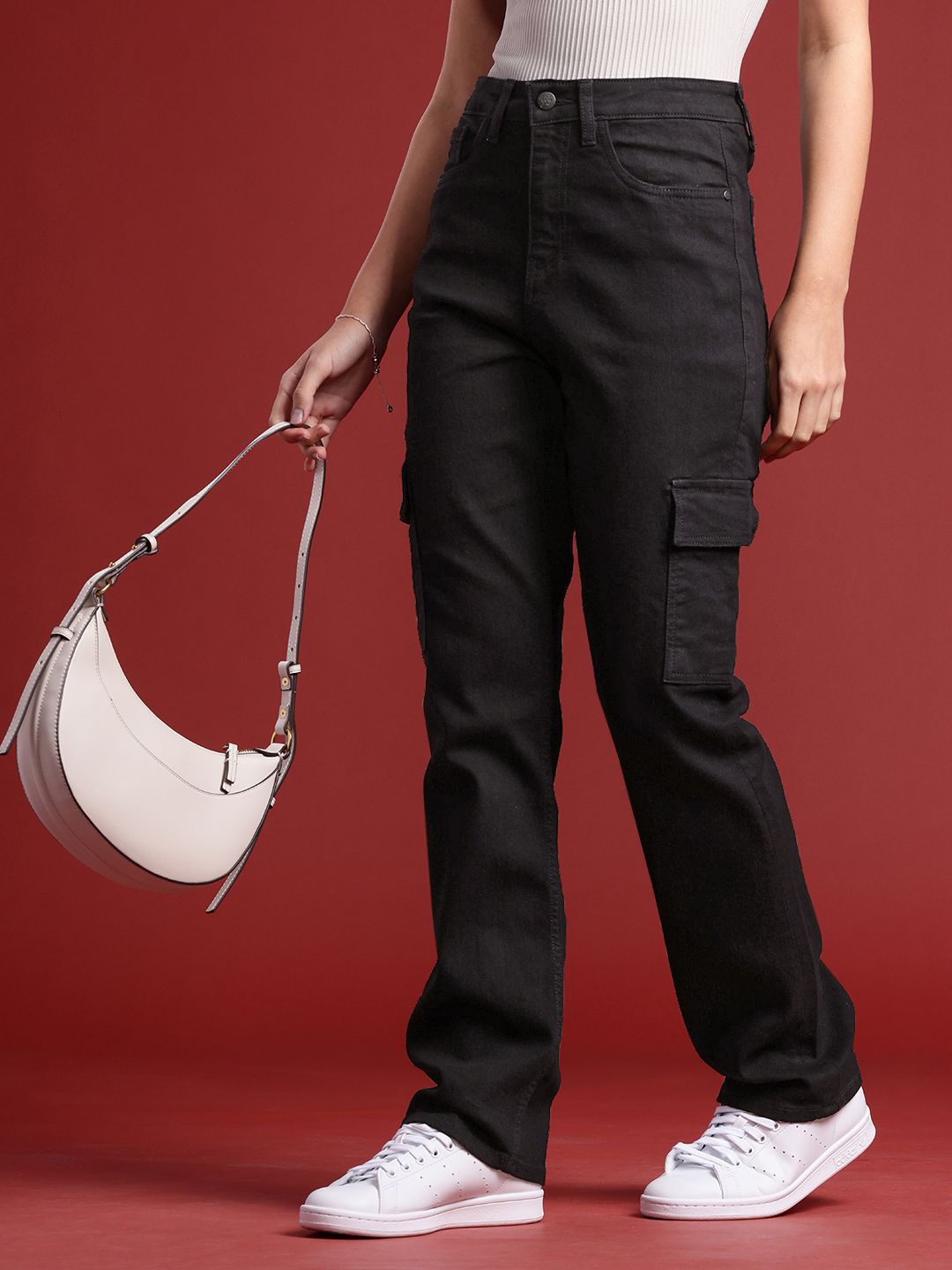 all about you Women Straight Fit Cargo Jeans