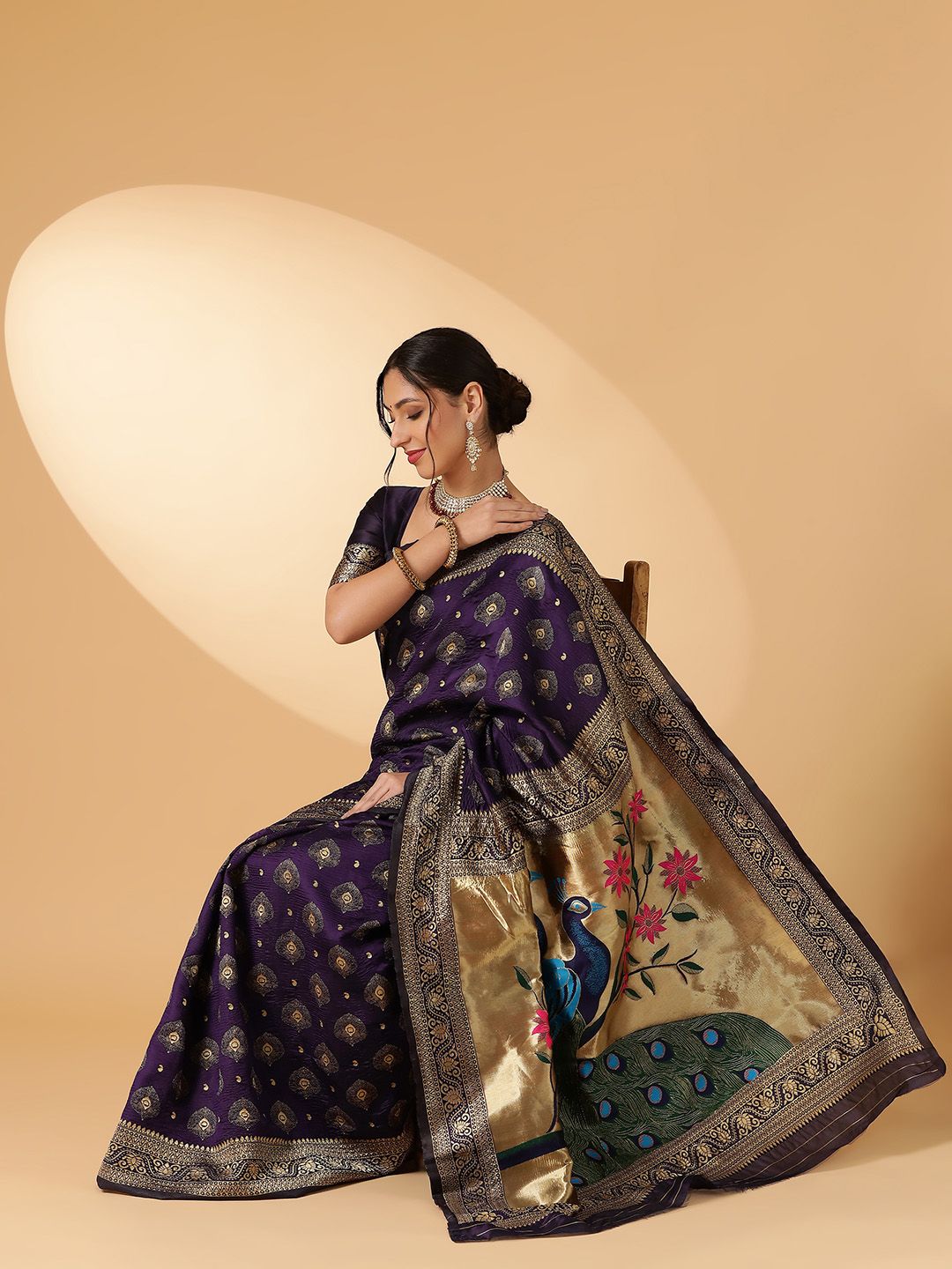 KALINI Ethnic Motifs Zari Paithani Saree