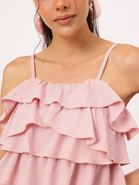 DressBerry Ruffle Dreams Tiered Smocked Crop Top
