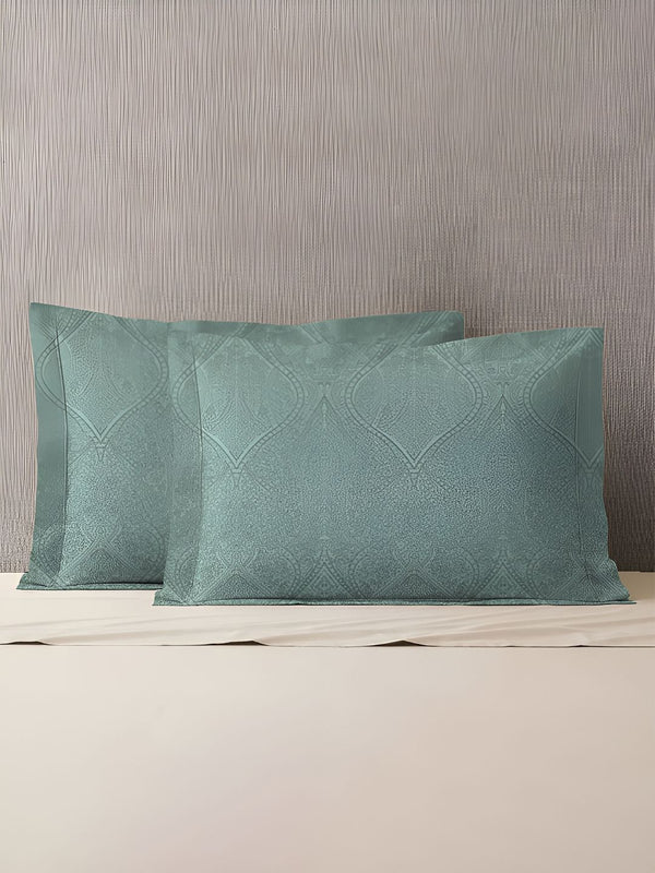 MYTRIDENT Green & Black 2 Pieces Pure Cotton Rectangle Pillow Covers