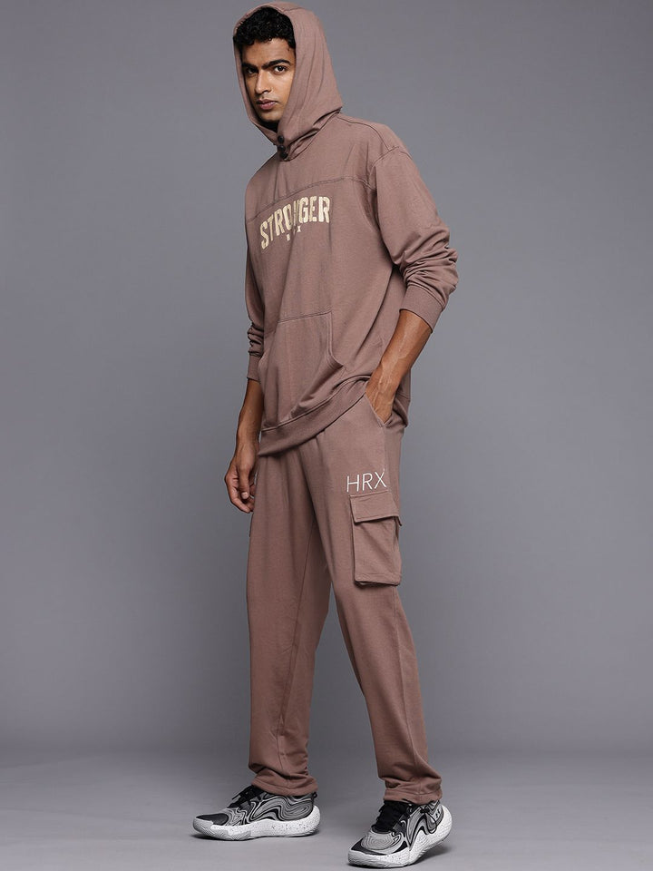 HRX by Hrithik Roshan Irontribe Typography Hooded Training Sweatshirt & Joggers Tracksuit