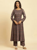 W Ethnic Motifs Printed Regular Sequinned Kurta with Trousers