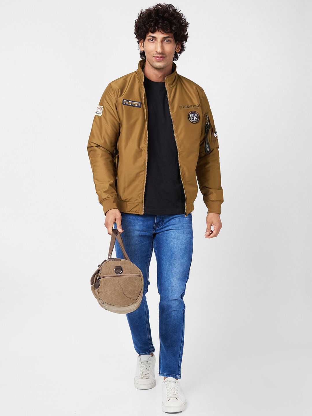 SPYKAR Stand Collar Bomber Jacket