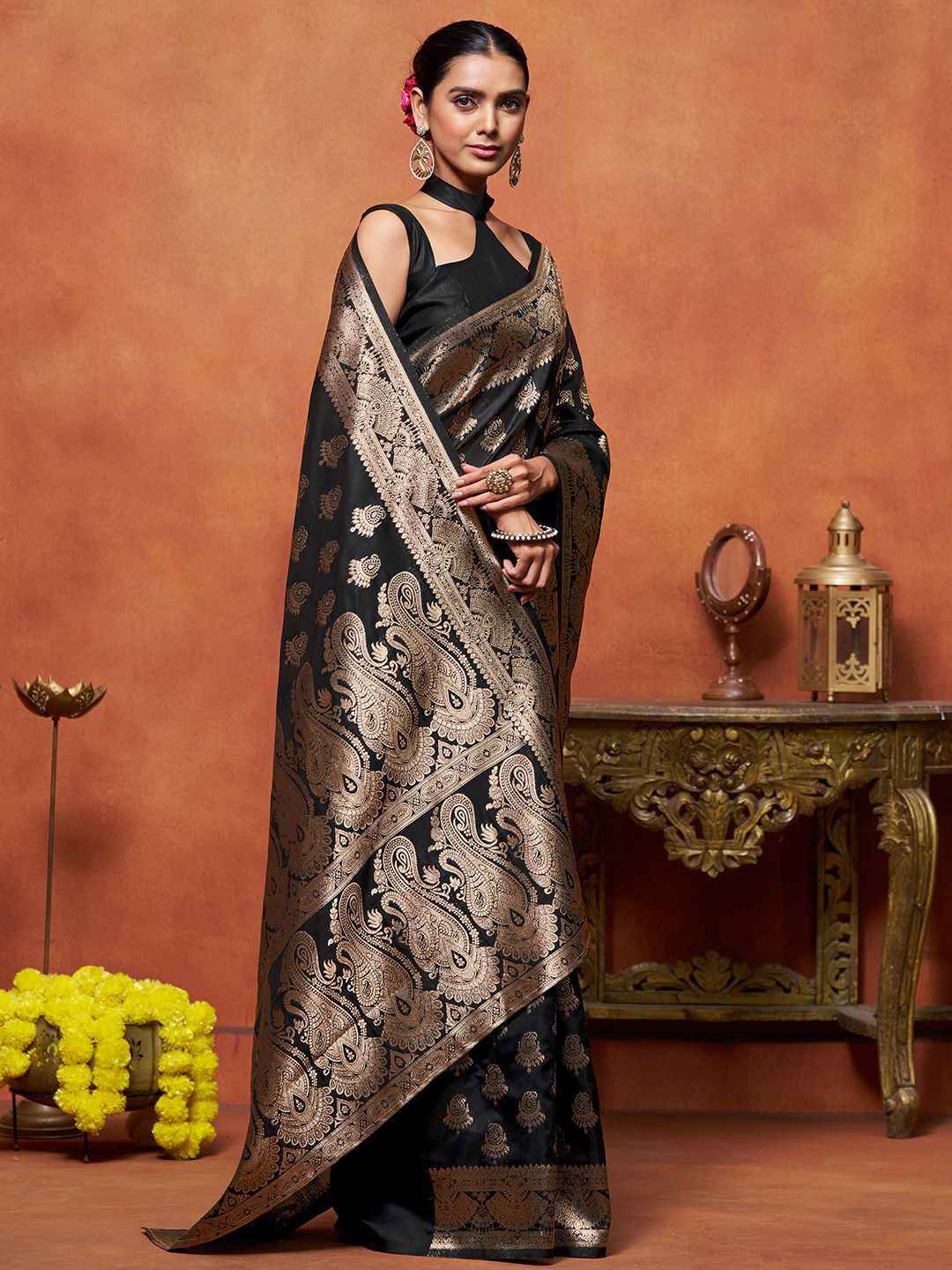 KALINI Woven Design Zari Banarasi Saree