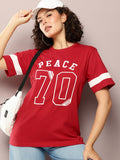 DILLINGER Women Oversized Printed Crew Neck Tshirt