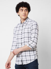 SPYKAR Tartan Checked Spread Collar Cotton Casual Shirt