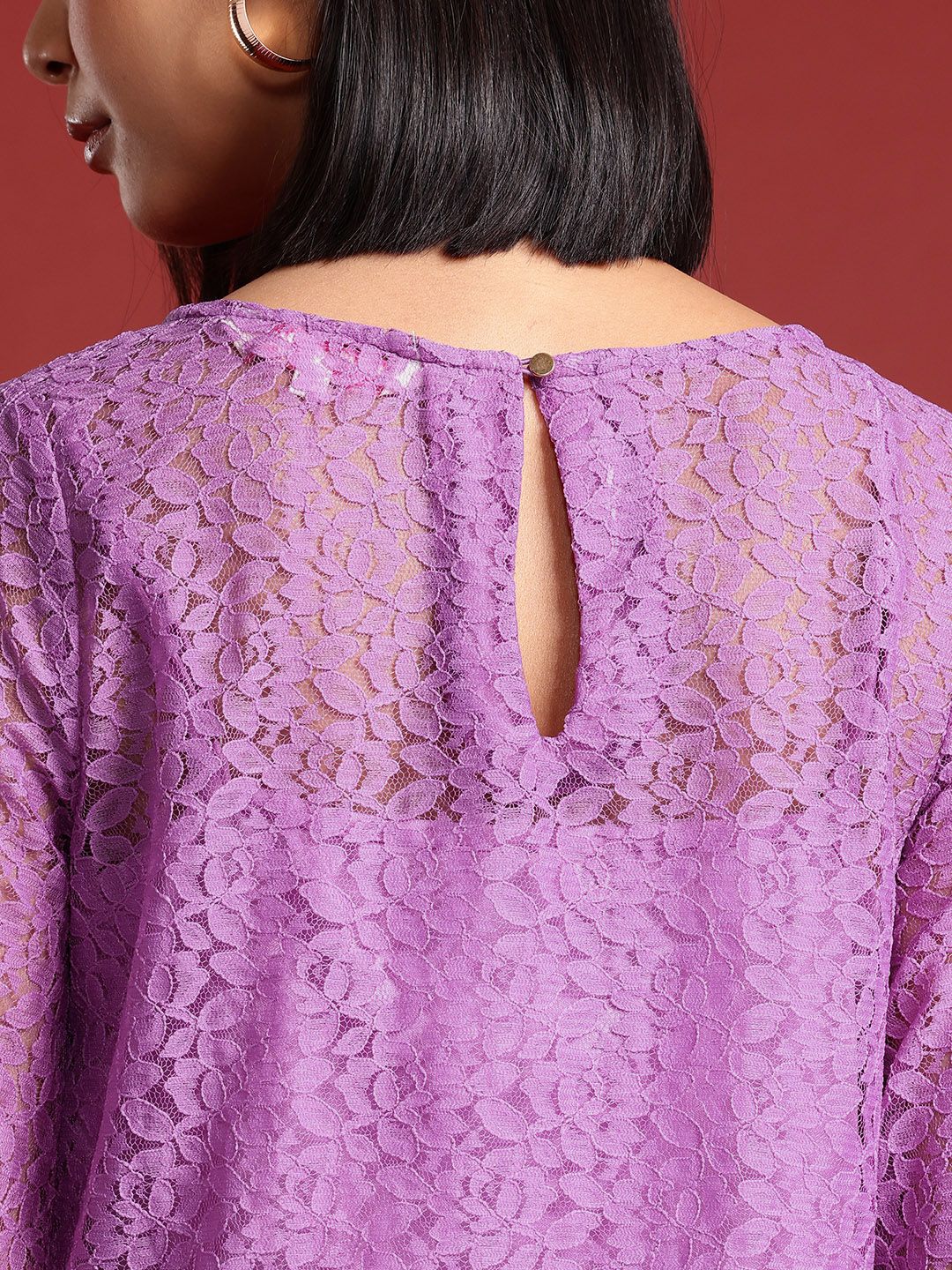 all about you Floral Puff Sleeve Lace Top