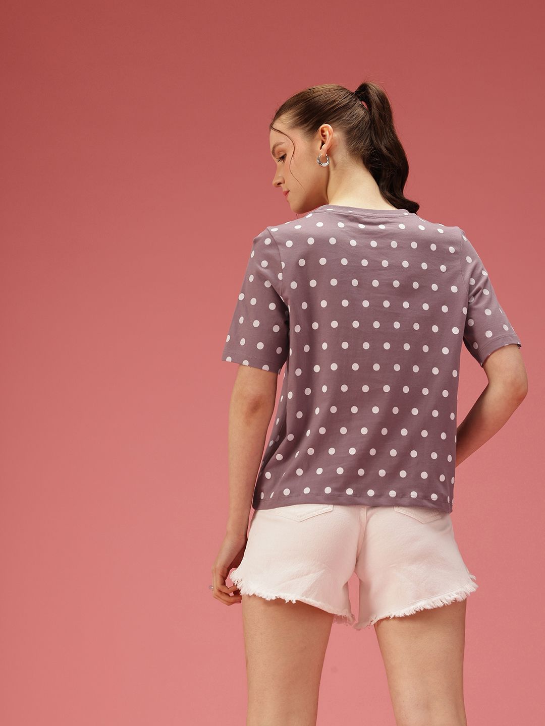 DressBerry Polka Dot Printed Pure Cotton T-shirt