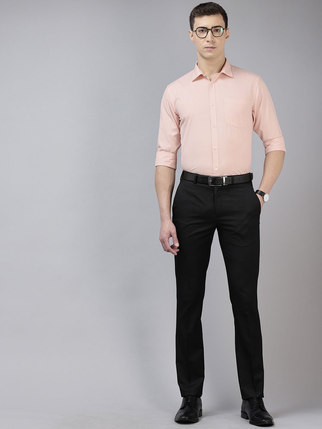 Park Avenue Self-Design Slim Fit Formal Shirt