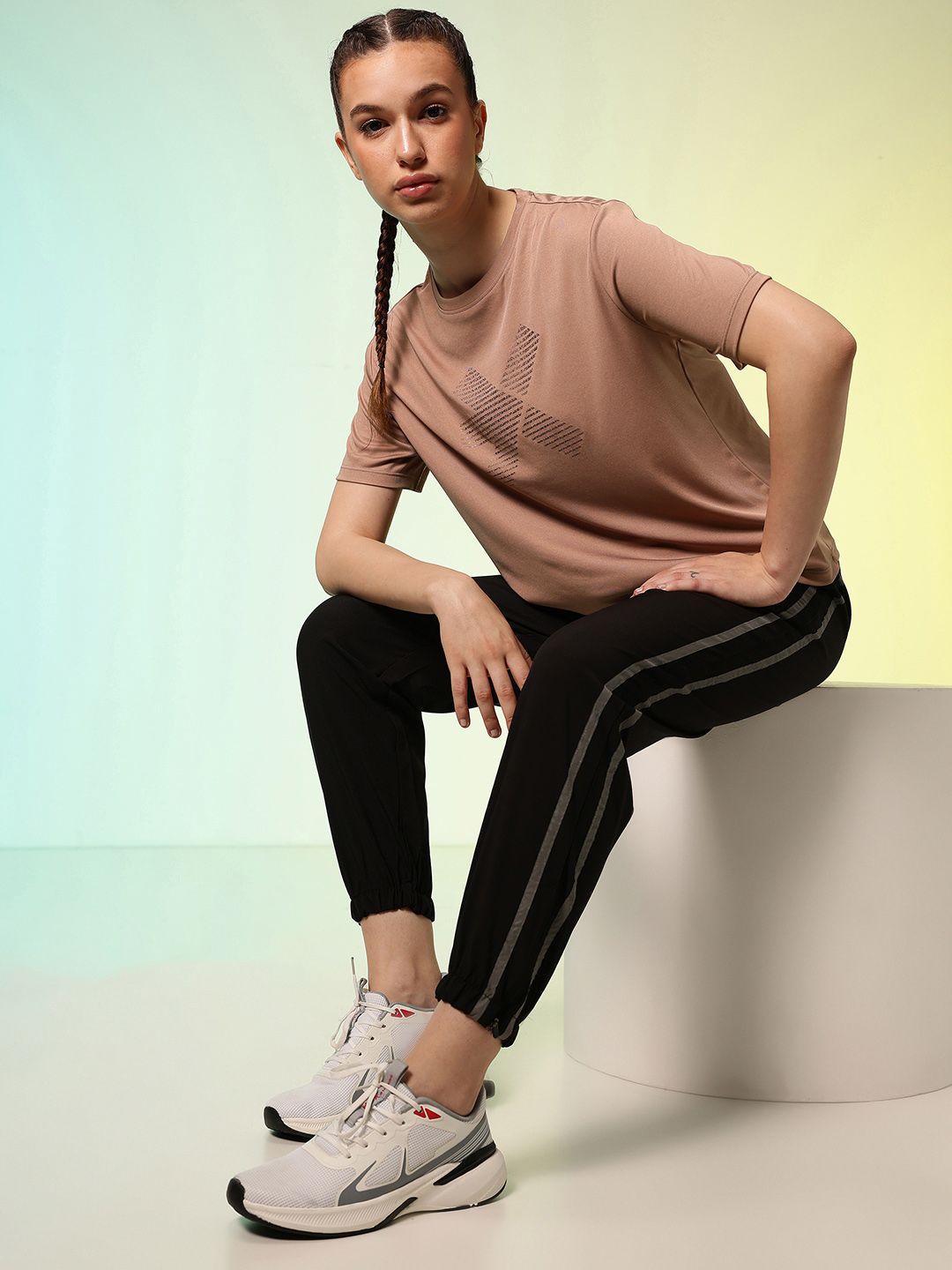 HRX by Hrithik Roshan ACTIVE-GODDESS Brand Logo Printed Rapid Dry Training T-shirt