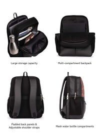 ZOUK  Women Chevron Printed Vegan Leather Backpack-Up to 16 inch