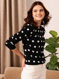 STREET 9 Geometric Printed Acrylic Pullover