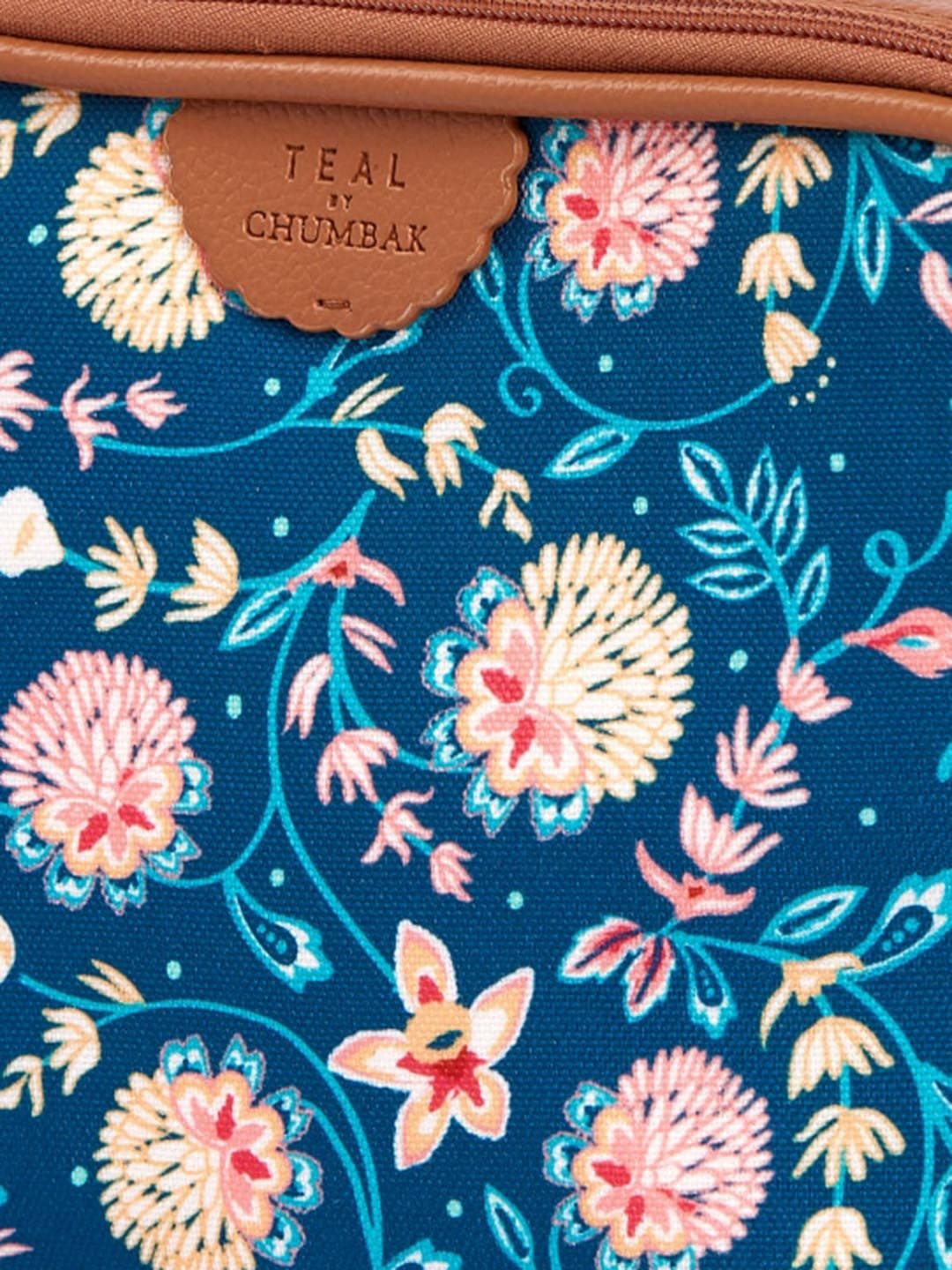 TEAL BY CHUMBAK Floral Printed Structured Sling Bag