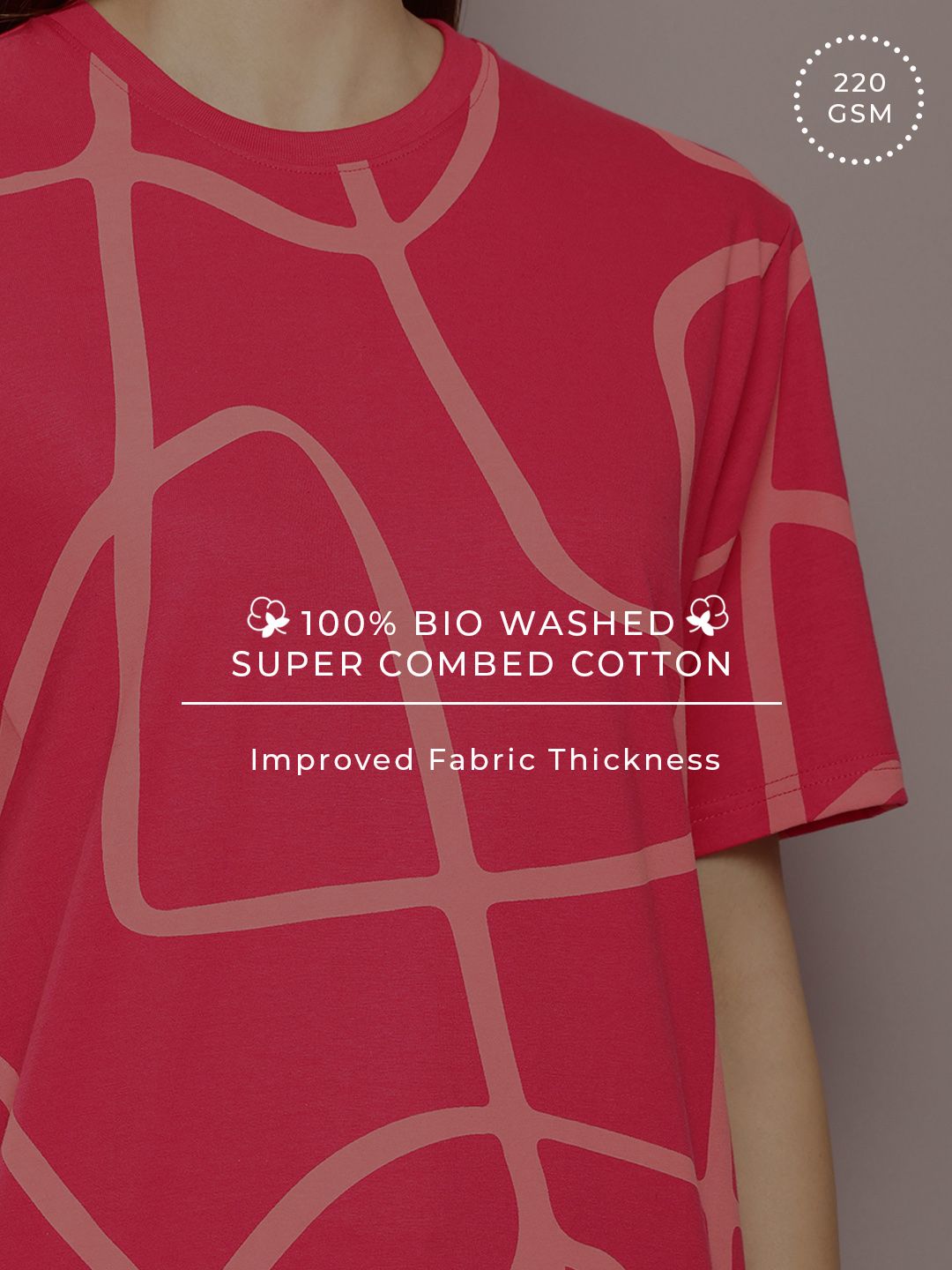 DILLINGER Women Abstract Printed Oversized T-shirt