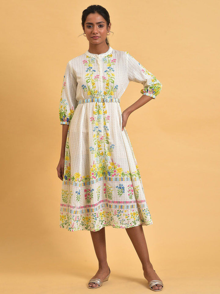 W Floral A-Line Midi Dress