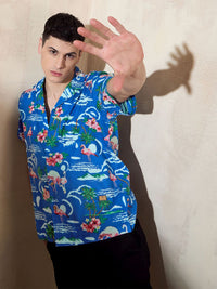 DENNISON Tropical Printed Oversized Casual Shirt