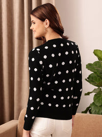 STREET 9 Geometric Printed Acrylic Pullover