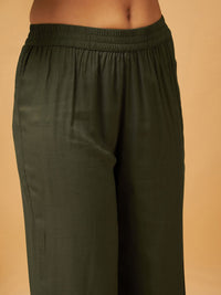 Shae by SASSAFRAS Zari Embroidered Shirt Collar Tunic Top With Palazzos Co-Ords