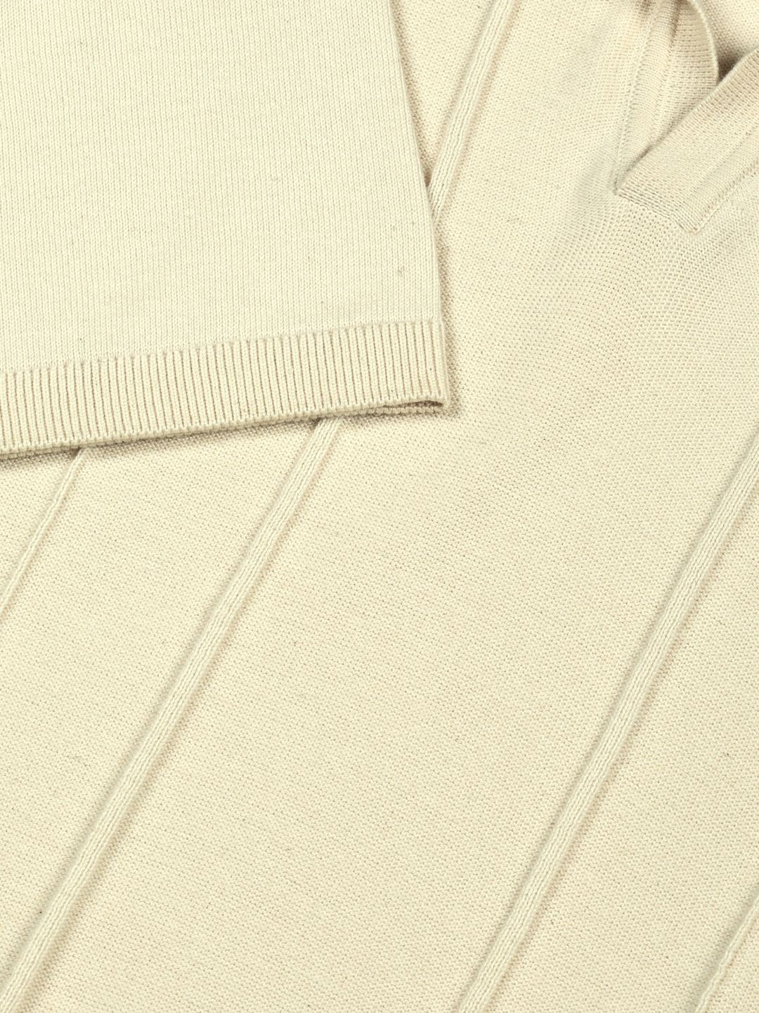 Thomas Scott Men Knit Striped Polo Collar Pure Cotton T-shirt