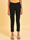 W Women Black Comfort Slim Fit Cropped Cigarette Trousers