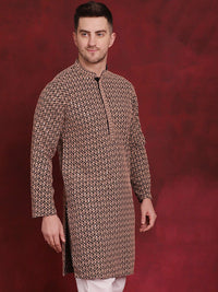 Jompers Floral Embroidered Thread Work Sequinned Kurta