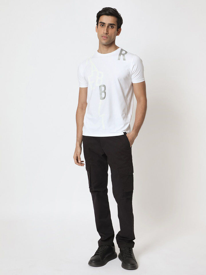 RARE RABBIT Men Heras Typography Printed Cotton Slim Fit T-Shirt