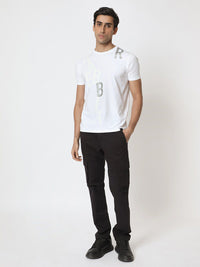 RARE RABBIT Men Heras Typography Printed Cotton Slim Fit T-Shirt