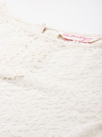 all about you Floral Puff Sleeve Lace Top