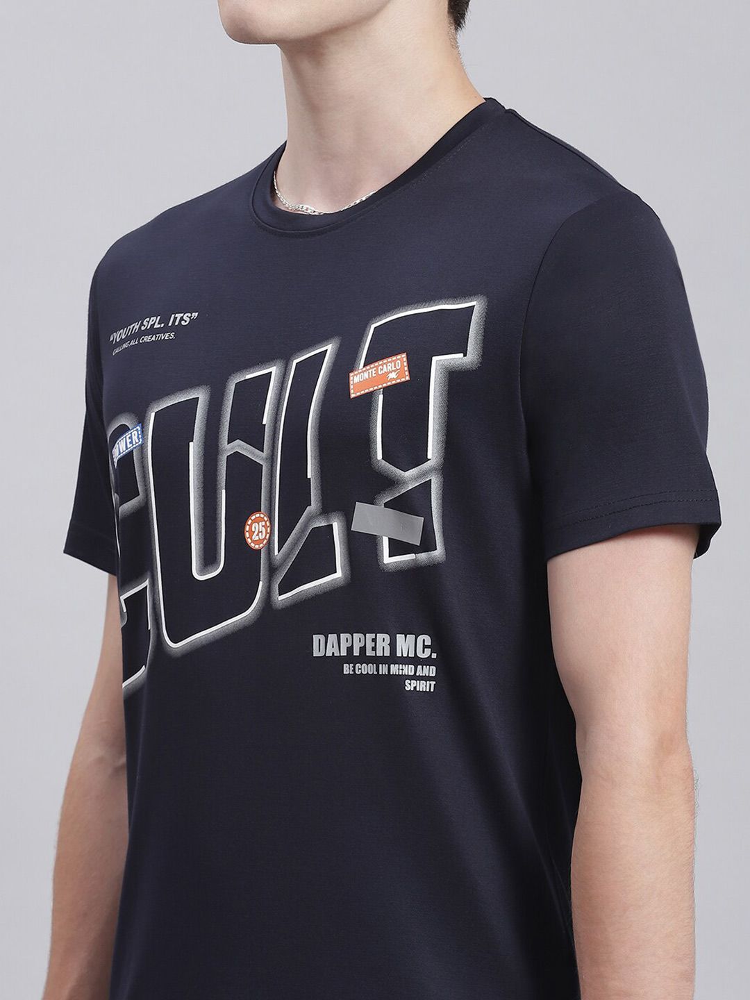 Monte Carlo Typography Printed Cotton T-shirt