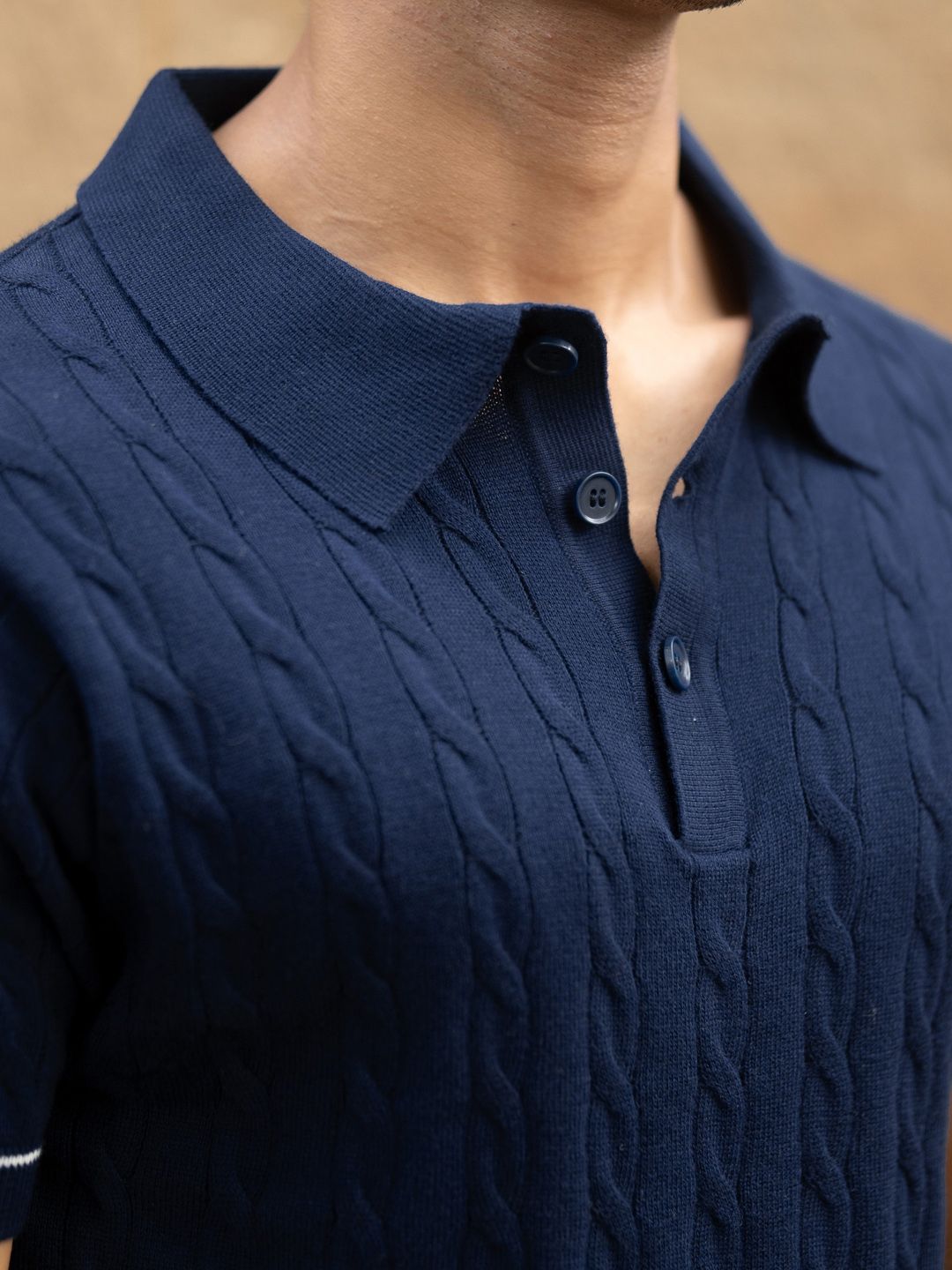 Powerlook SS25 Knitted Polo Collar Pure Cotton T-Shirt