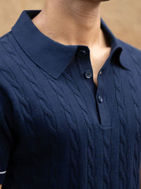 Powerlook SS25 Knitted Polo Collar Pure Cotton T-Shirt