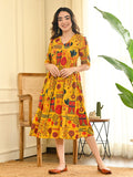 Rustorange A-Line Midi Dress